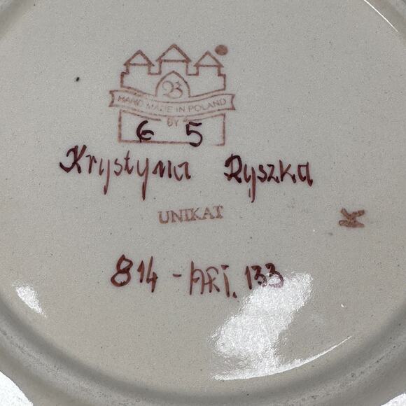 Polish Pottery Salad Dessert Plate 8" Prairie Sunrise Unikat Stoneware Lot 2 - Picture 6 of 7